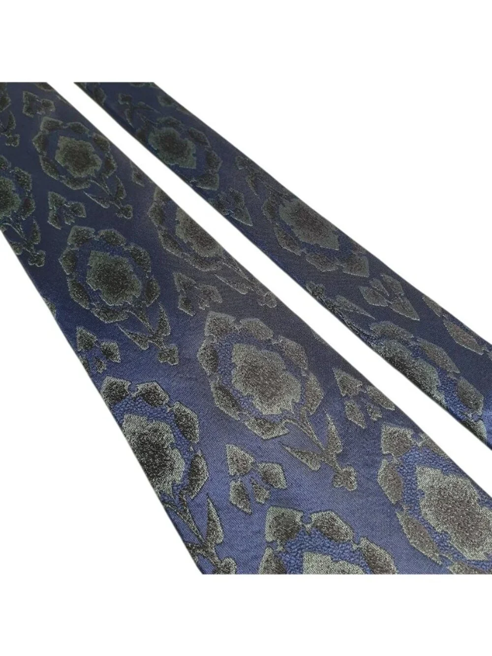 Bill Norris Son Blue Floral Pattern Silk Tie Elegant Men Office Work Accessory